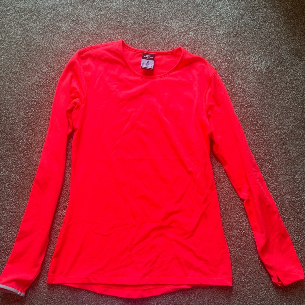 Hot pink Nike long sleeve workout top